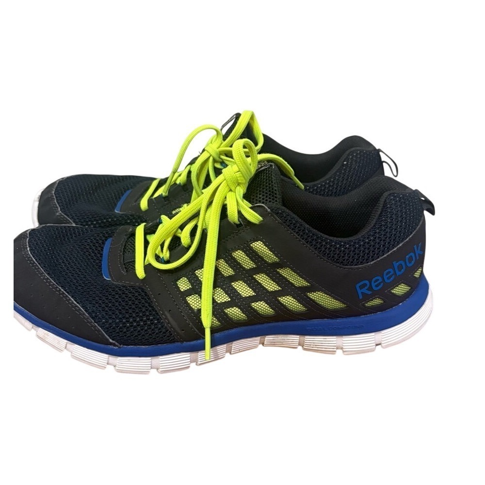 Reebok Running Shoes – Men's‎ US 12 | Black / Blue / Neon Green/ Gym Shoes/